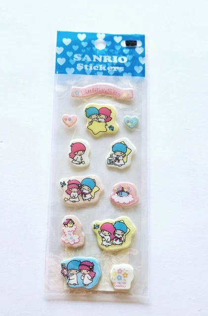 Vintage Sanrio Puffy Stickers Little Twin Stars 1999 Kiki Lala Kikirara foam Vintage Sanrio Puffy Stickers Little Twin Stars 1999 Kiki Lala Kikirara foam
