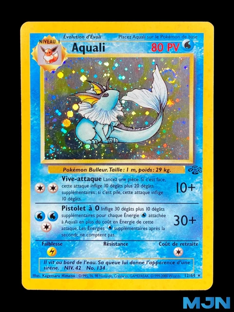 2000 French Jungle Aquali Holo 12/64 Pokemon Card - Played
