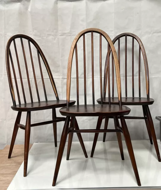 Set Of 3 Ercol  Mid Century  Dining Chairs #226