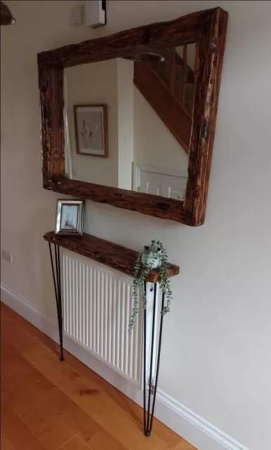 radiator console table with hairpin legs