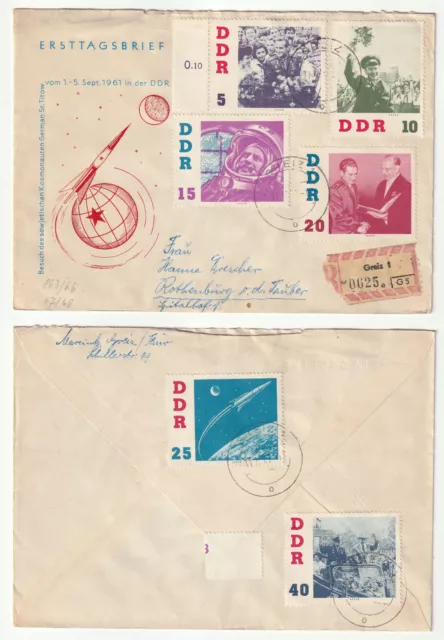 96919 - Mi.Nr. 863-868 - FDC, Einschreiben - Greiz 11.12.1961 nach Rothenburg