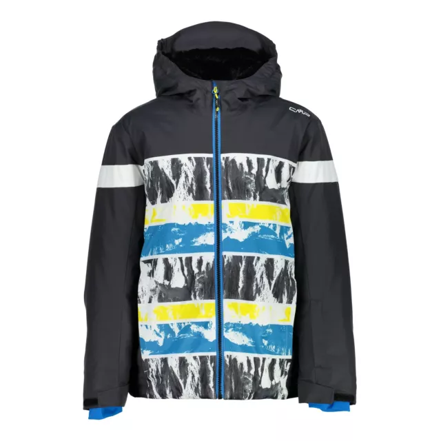 CMP Giacca da Sci Snowboard Ragazzo Fix Hood Grigio Impermeabile Traspirante