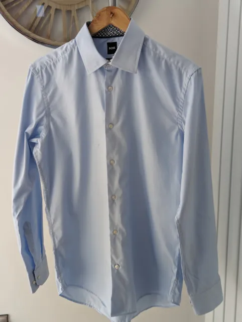 Hugo Boss Formal Blue Shirt Size 15.5 Medium Super Condition - Wedding Party