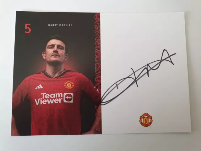 Harry Maguire Manchester United Fc Hand Signed Club Photo 6" X 4".