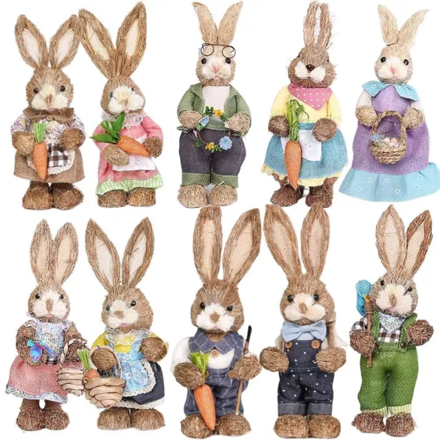 Easter Party Easter Simulation Bunny 32x15cm Straw Bunny  Home Garden