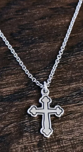 Retired James Avery Budded Cross Pendant on 20" JA Chain UNISEX Neat Piece!