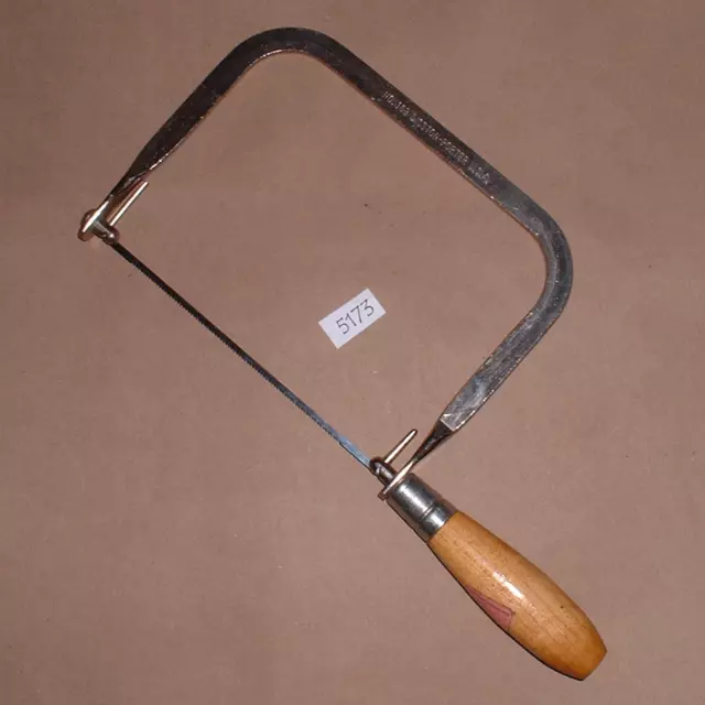 Vintage Disston No. 10B Coping Saw w/ 4-3/4" Throat & Wood Handle (Made in USA)