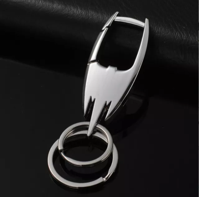 Men Creative Metal Leather Key Chain Bat Ring Keyfob Car Keyring Keychain Gift