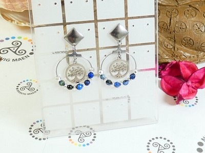 équilibre harmonie artisan breton Breton Boucles d'oreilles 7 chakras coeur de vie 