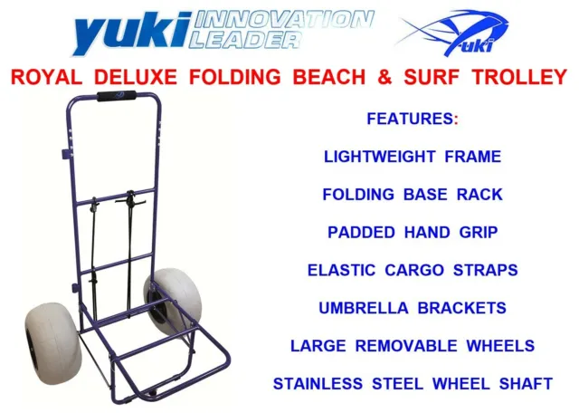 YUKI ROYAL DELUXE Folding Beach Trolley For Seat Tackle Box Saiko Rod  Fishing £209.00 - PicClick UK