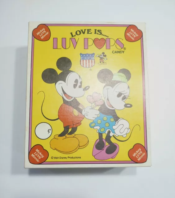 Vintage Rare Disney Luv Pops Candy Store Display Box Mickey Minnie Mouse  Empty