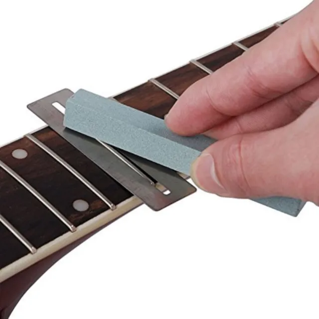 Stainless Steel Fretboard Guard and Sanding Stone Set for Guitar Luthiers 3Pcs