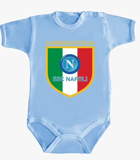 Body Neonato Bimbo Bimba Napoli Campione D'Italia Cuore Napoletano Sport Squadra