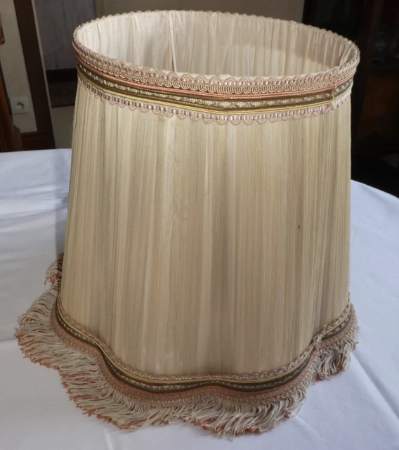 Abat-Jour Tissu Forme Parapluie – 30 Cm – Fond à Pampilles – Style Rétro