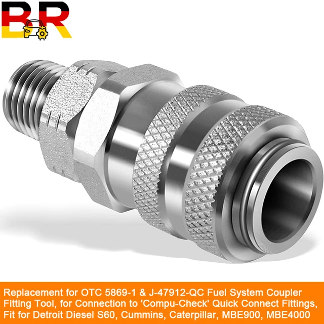 FOR OTC 5869-1 & J-47912-QC Fuel System Coupler Fitting for Detroit ...