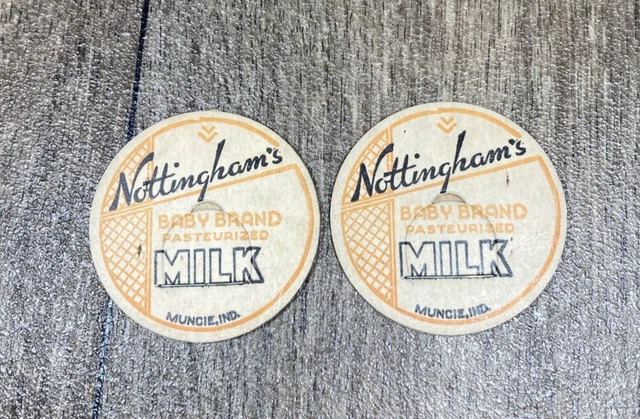 Vintage Nottingham’s Dairy Baby Brand Milk Bottle Caps Tops Seals