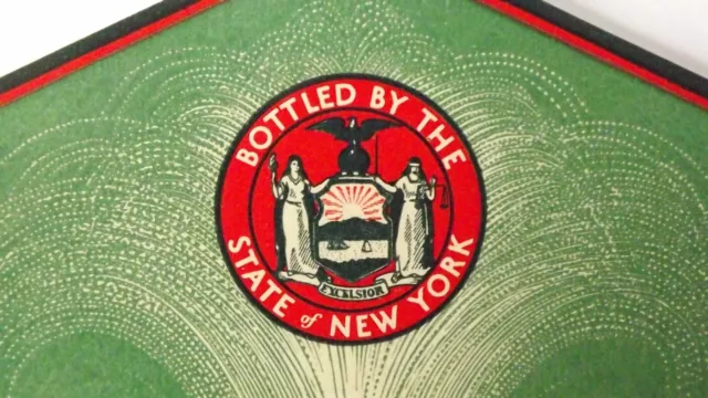 Saratoga Hathorn Mineral Water Vtg Paper Label 1930's Bottled By New York State 2