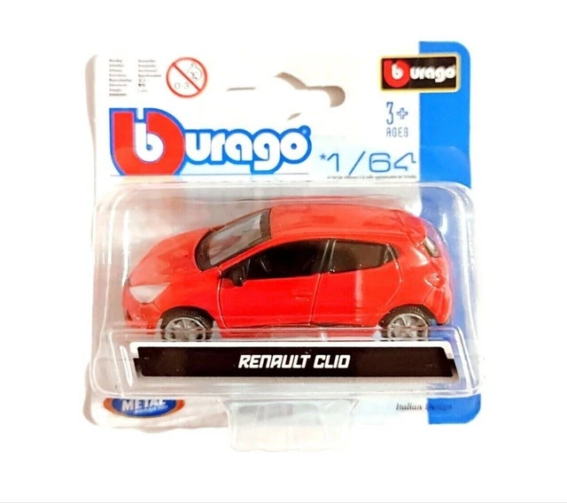 Bburago Autotransporter Mit Renault Clio IV Blau – 1:43 Modellauto, Bewegliche Rampe, Ca. 17 Cm Lang