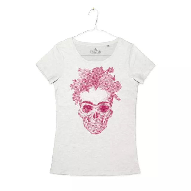 Maglietta Donna Teschio Frida Kahlo Art Naif Flowers Frida Skull T-Shirt Girl