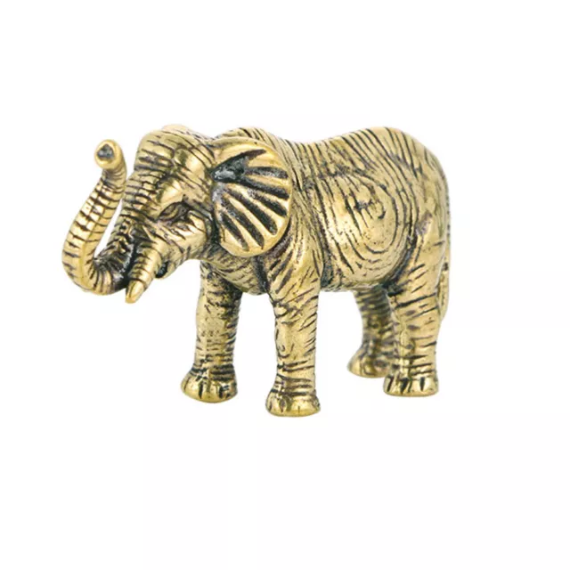 Brass Elephant Ornament Craft Statues Vintage Ornaments Desktop Shaped Decor