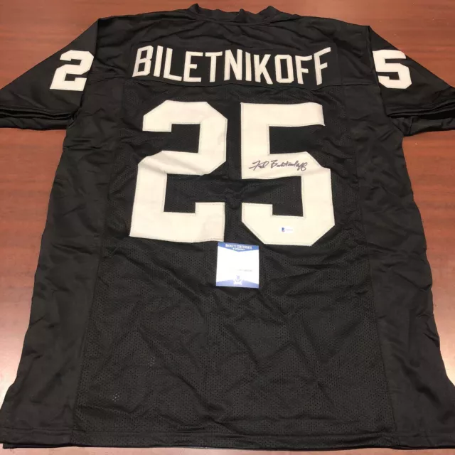Fred Biletnikoff Signed Autograph Oakland Raiders Jersey Hof Beckett Bas Coa Fred Biletnikoff Signed Autograph Oakland Raiders Jersey Hof Beckett Bas Coa