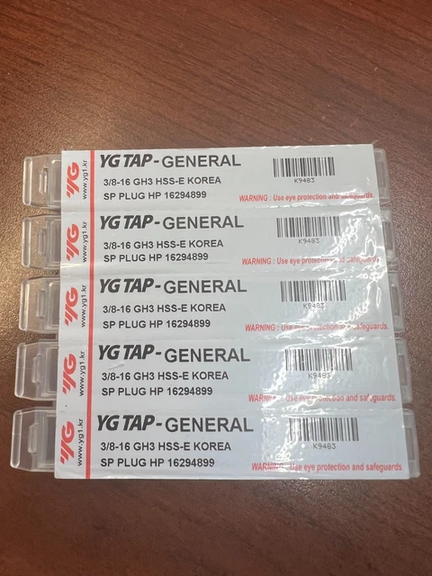K9483 Yg Sp Pt Plug Tap 3/8-16 Bright