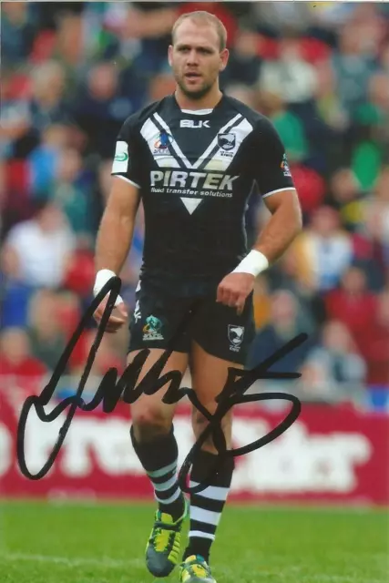 NEW ZEALAND KIWIS RUGBY LEAGUE* JASON NIGHTINGALE SIGNED 6x4 ACTION PHOTO+COA