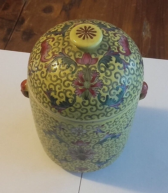 Ancien Pot Couvert Tabatiere Chine Chinese China