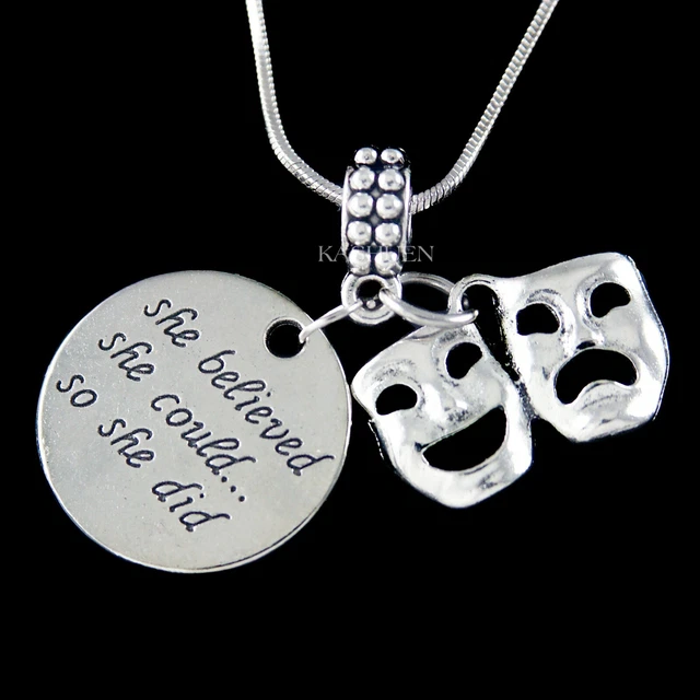Theater Actress Graduation Gift Comedy Tragedy Mask Acting Film Filming Necklace