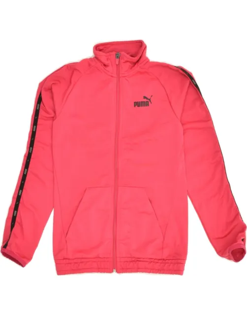 PUMA Girls Tracksuit Top Jacket 11-12 Years Pink Polyester AS68