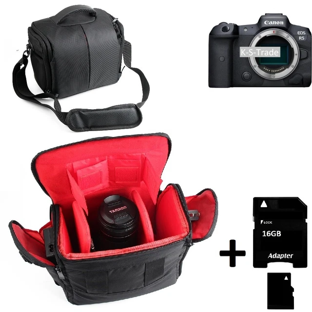 Pour Canon EOS R5 sac housse épaule appareil photo antichoc rembourré+ 16GB Ca