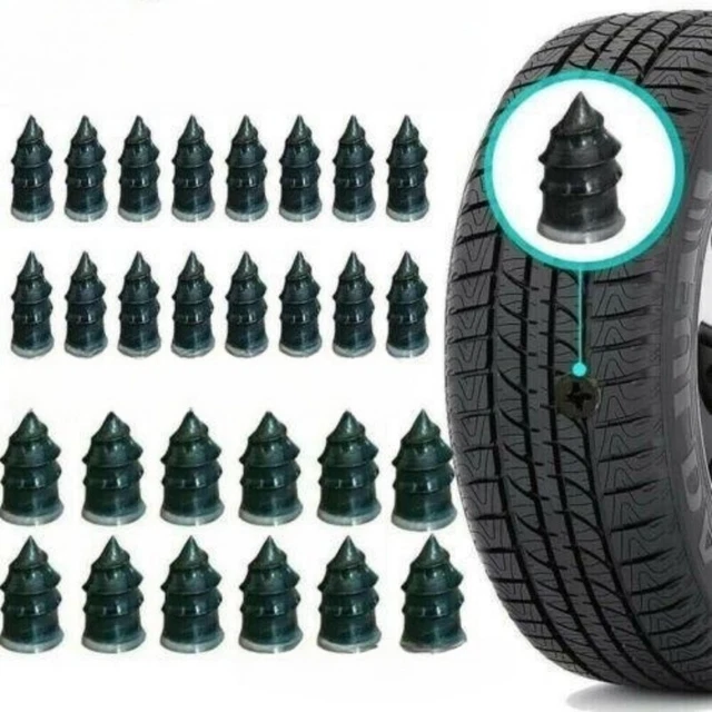 Kit De Réparation De Pneus - 50 Vis En Caoutchouc Et Fer - Pour Crevaisons Sur Voitures, Vélos, Véhicules électriques