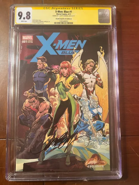 X-Men Blue #1 6/17 Cgc 9.8 Campbell.com Variant Edition A Ss Campbell Nice!