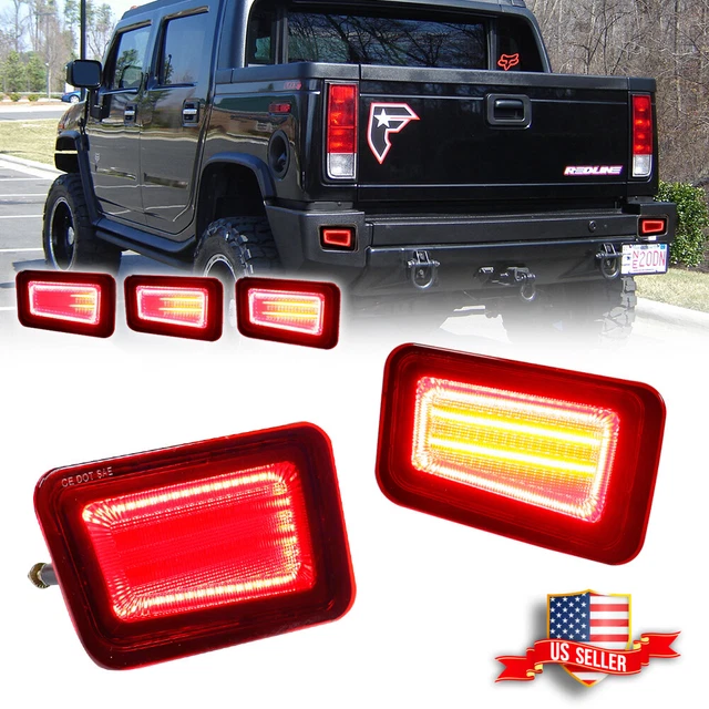 2PCS RED LED Rear Bumper Reflector Tail Brake Signal Lights For 0509