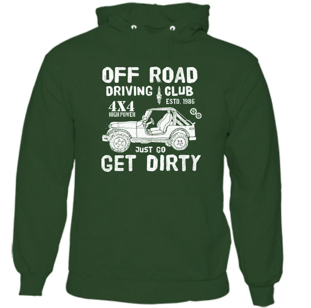Off Road Driving Club Mens Funny 4X4 Hoodie Top