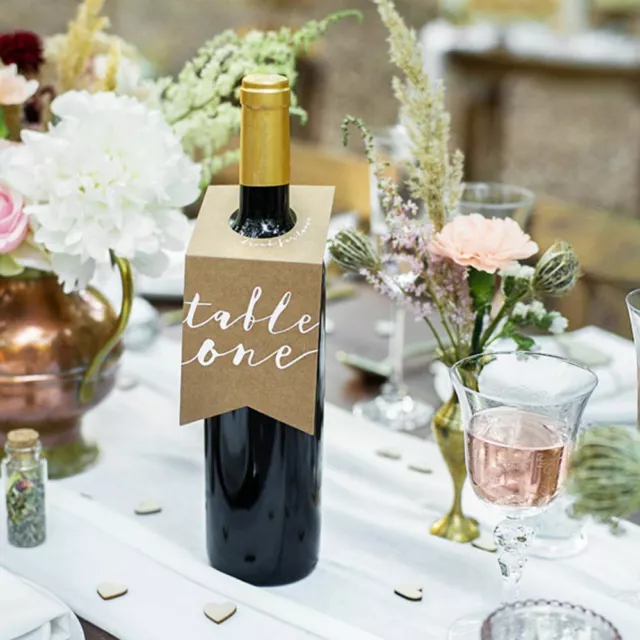 Wedding Party Bottle Table Numbers | 1-10 Centrepiece Decorations Rustic Brown