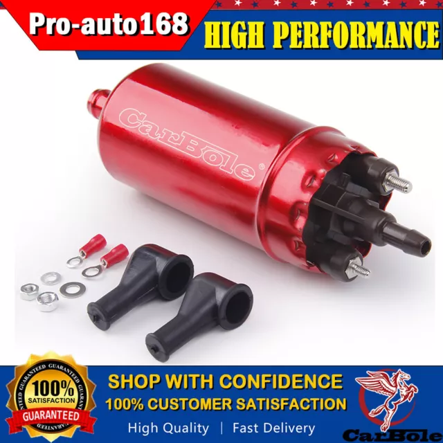 Red Inline Universal EFI High Pressure Fuel Pump W/ Installation Kit 0580464070