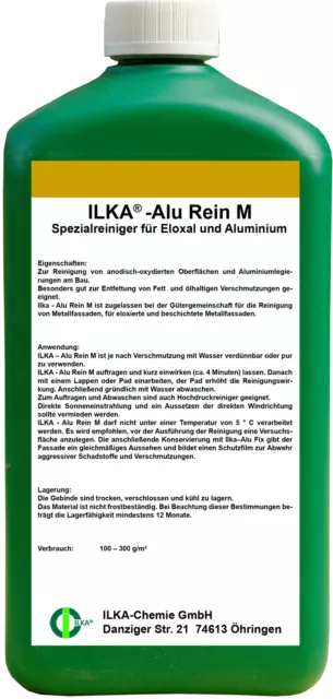 ILKA-Alu Rein M Alu Reiniger für Eloxal und Aluminium Entfetter 1 Liter