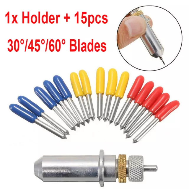 16pcs Plotter Cutting Blade Holder For Roland With 30/45/60° Blades Vinyl Cutter