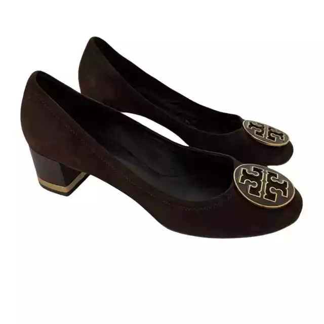 Tory Burch Amy T Logo Suede Pumps Sz 9