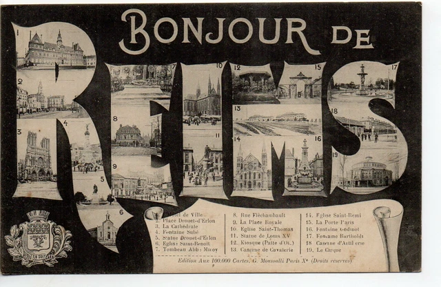 REIMS - Marne - CPA 51 - Cartes Souvenir - carte multi vues - Bonjour de ...