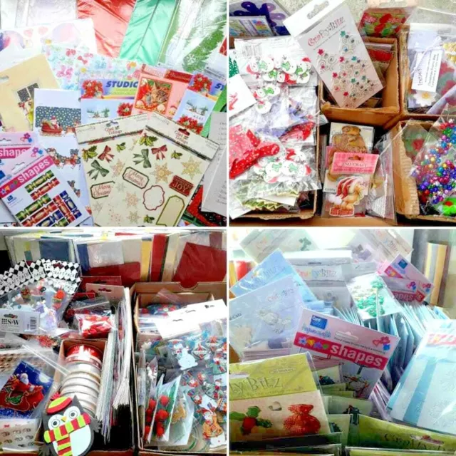 Clearance Craft Bundle Job Lot - 50 X Christmas Items Card Making & Paper Crafts