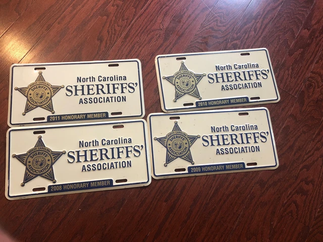 North Carolina NC Sheriffs Association Honorary Member License Plate Lot 4