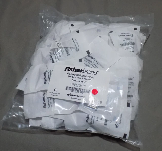 Pkg-50 Fisherbrand Electroporation Cuvettes 1mm Gap # FB101