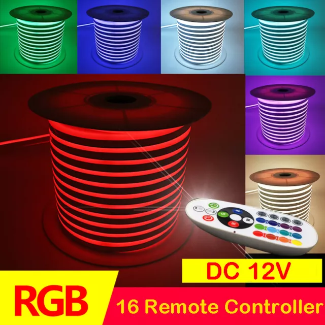 RGB Neon LED Strip 12V 2835 Waterproof Indoor Outdoor Building Decorative Light