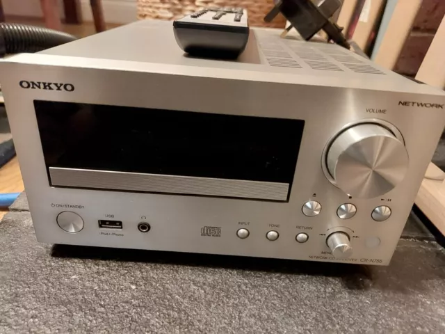 Onkyo CR-N755 Network CD Player / Receiver Silver Very Good Condition