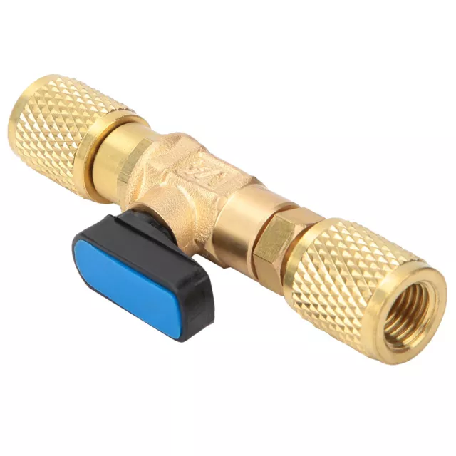 Brass Refrigeration Ball Valve Adapter Refrigerant Ball Valve Connector G1/4in