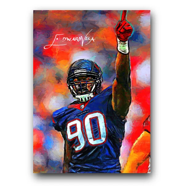 Jadeveon Clowney Sketch Card Limited 33/100 Edward Vela Signed