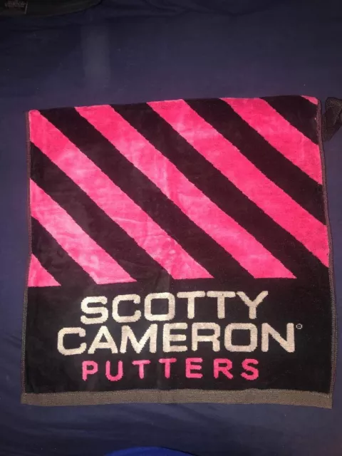 Scotty Cameron Striped Caution Towel Pink New Rare Golf Towel