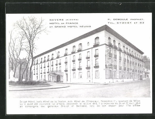 CPA Nevers, Hotel de France et Grand Hotel Réunis